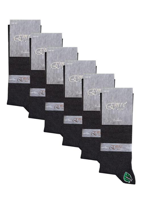 Erkek Bambu Dikişsiz Soket Çorap 6'lı Paket Erkek Çorap