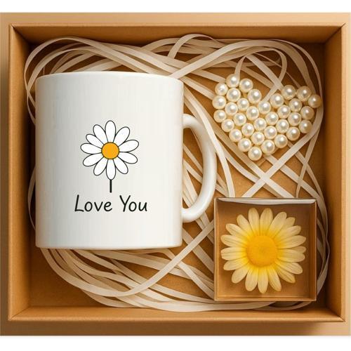 I Love You Papatya Tasarımlı Hediye Kutusu, Sevgiliye Hediye, Doğum Günü Hediyesi, Hediye Seti P1-18