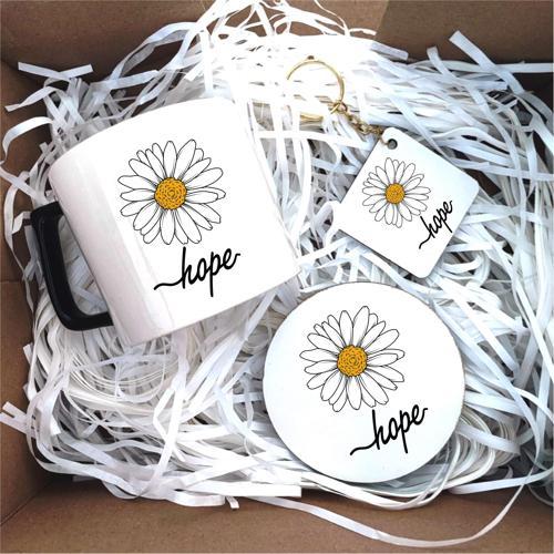 Hope Yazılı Papatya Hediye Kutusu, Umut Temalı Hediye Kutusu P1-12
