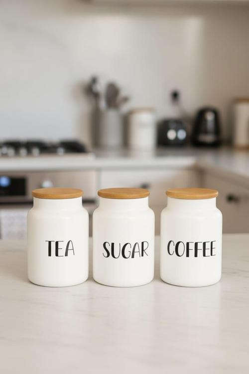 3lü Bambu Kapak Cam Kavanoz Seti 3x800ml SER87-SET