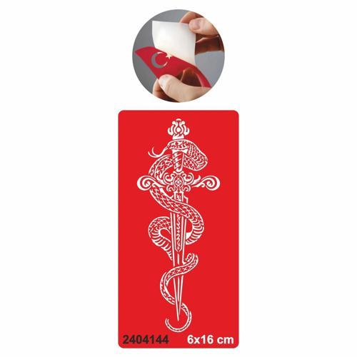 Kılıç Dragon Yılan Tattoo Geçici Dövme Şablonları Kına Kalıpları