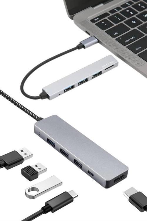 Macbook Pro/air Uyumlu USB Type-C 8 In 1 Hub Dönüştürücü Çevirici Çoklayıcı USB Hdmı Micro Sd 8 Giri