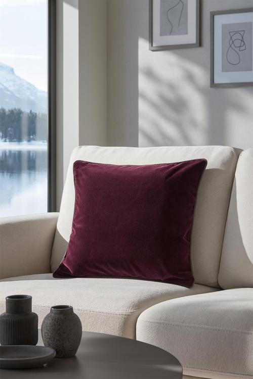 Kadife Kırlent Kılıfı Mor Lacivert V1 50x50