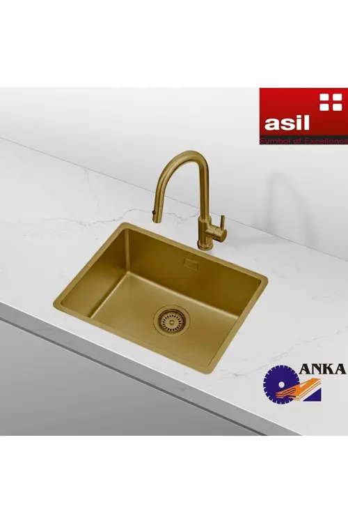 40x50 Gold Paslanmaz Çelik Eviye Sifon Takımı Hediye