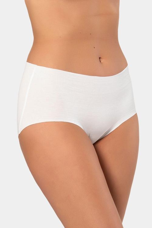 Kadın Lazer Kesim Pamuklu Yüksek Bel Hipster Külot 911/Beyaz