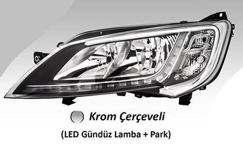 Far Motorlu Sol  Fıat Ducato Maxı /Peugeot Boxer / Cıtroen Jumper ( 2014› ) Led (Ballast Hariç)  Krom Çerçeveli AYF.505215