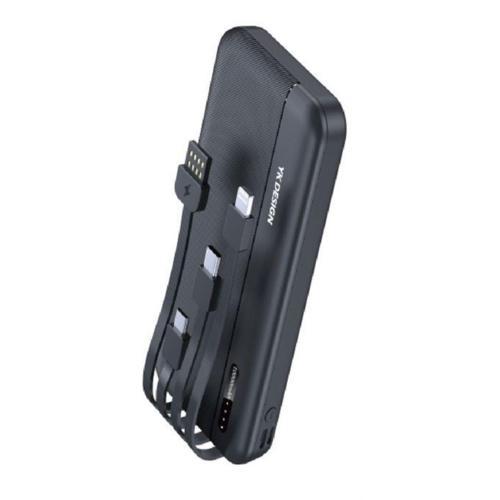 10000 mAh Micro Type-C USB Lightning 4 Kablolu Hızlı Kablosuz Şarj Powerbank (2818)