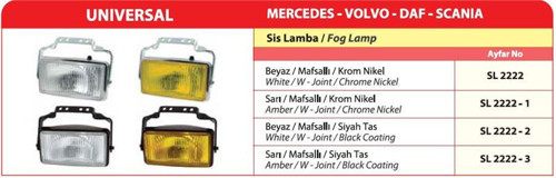Sis Lambası Sarı Halojen Mafsallı (Siyah Tas) AYF.SL2222-3