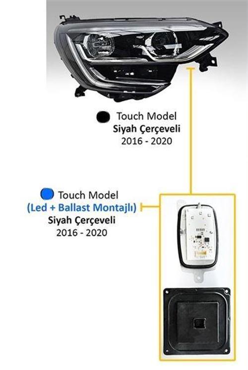 Far Manuel Sol Renault Megane Iv 2017- Touch Model Siyah Çerçeveli (Led+Ballast) AYF.202335