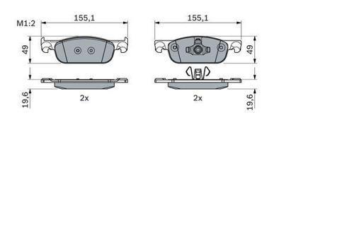 Ön Balata Renault Clıo Iv 0.9 Tce-1.2-1.5Dcı 12=> Dacıa Duster-Logan Iı- Sandero Iı 1.2-1.5Dcı 12=> 0986424021