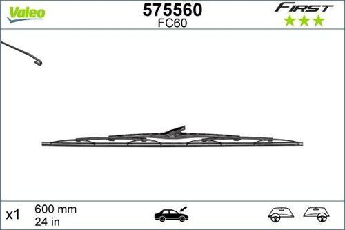 Silecek Süpürgesi Unıversal Grafitli Telli 600 Mm 24" VL575560