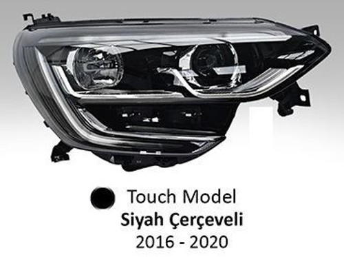 Far Motorlu Sol Renault Megane Iv 2017- Touch Model Siyah Çerçeveli AYF.202333