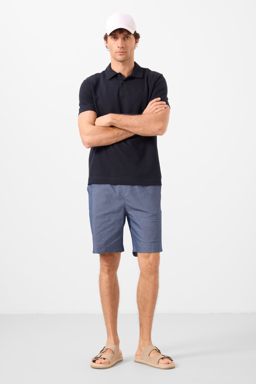 Kot Lacivert Standart Fit Dokuma Hafif Esnek Chino Erkek Şort - 81291
