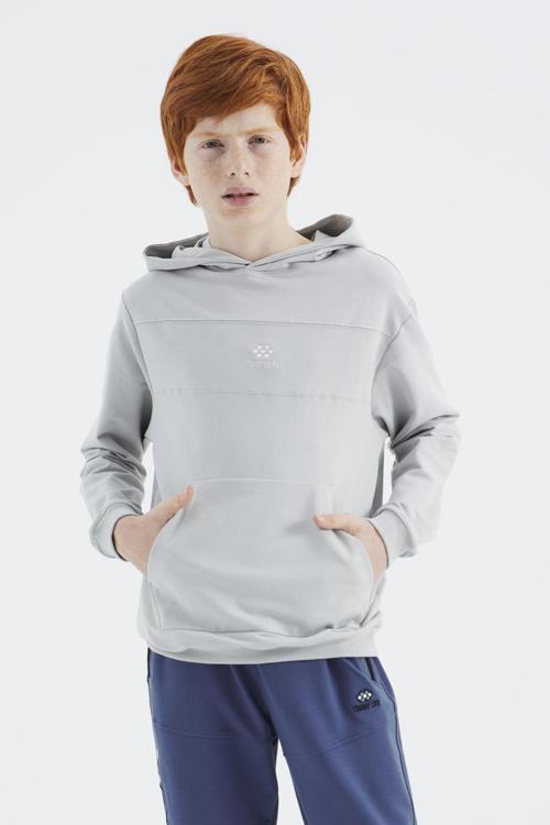 Taş Kapüşonlu Basic Erkek Çocuk Sweatshirt - 11181