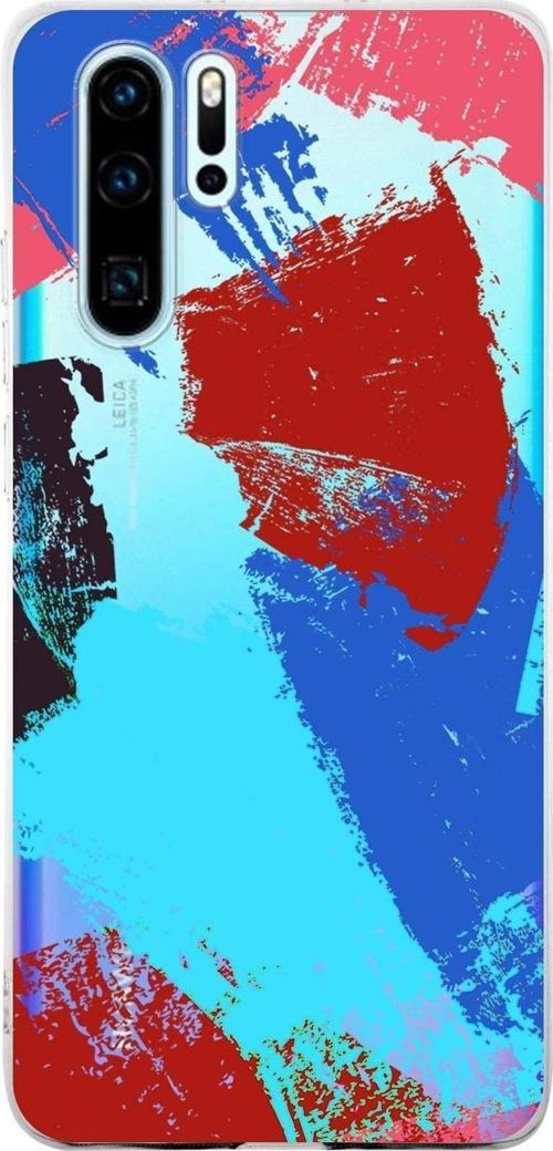 Huawei P30 Pro Uyumlu Kapak Brush Stroke Tasarımlı Şeffaf Silikon Kılıf
