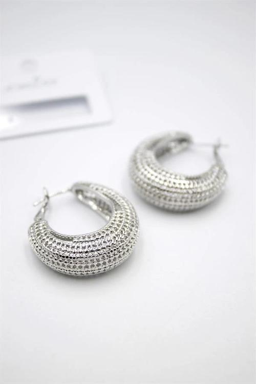 Telkari Halka Küpe - Gümüş