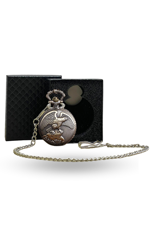 Büro Ev Ofis Hediyesi için Kutulu Kartal Motif Köstekli Saat