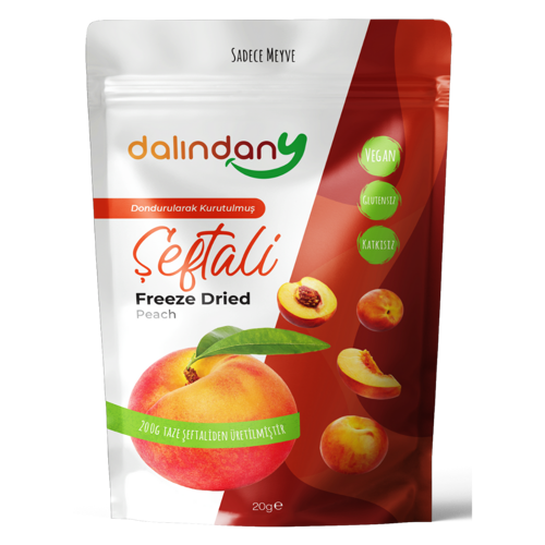 Freeze Dried Dondurularak Kurutulmuş Şeftali Dilimleri 20 Gram