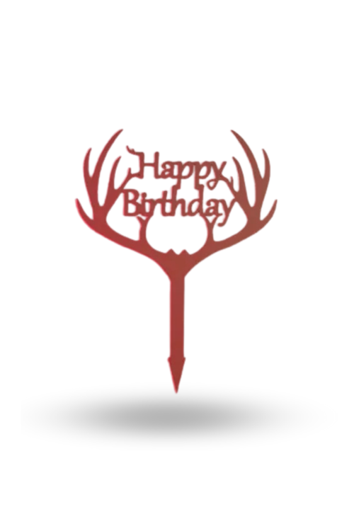 Büro Ev Ofis Etkinik Süsleri için Turuncu Happy Birthday Fiyonklu Pasta Kek Çubuğu