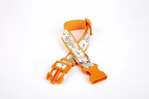 Desenli Süslü Dokuma Köpek Boyun Tasması 1,5 x 25-40 cm Turuncu