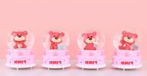 Ayıcıklı Işıklı Kar Küresi 7 Cm Alk3102