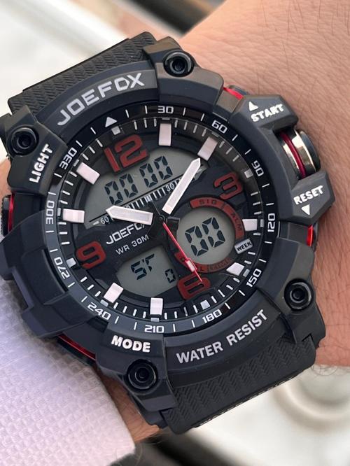 Digital Ve Analog 2 Yıl Garantili Kronmetre+Takvim+Alarm+Aydınlatma Erkek Kol Saati JOE.BK04