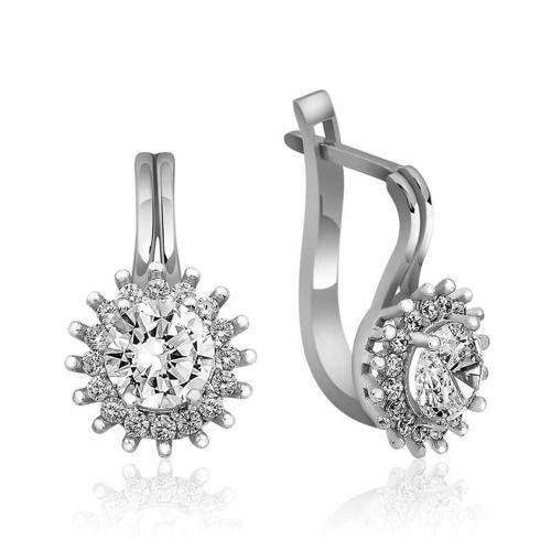 Gümüş Mengeçli Yuvarlak Kesim Küpe (BC-EF6AF3)