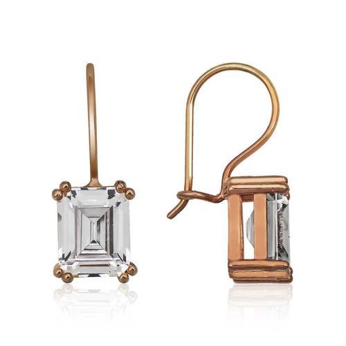 Gümüş Sallantılı Baget Taşlı Küpe (BC-27A76E)