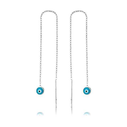 925 Ayar Gümüş Nazar Zincirli Küpe (BC-5222EA)