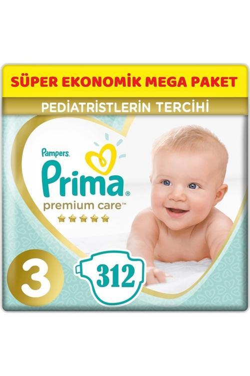 Premium Care Bebek Bezi Beden:3 (6-10KG) Midi 312 Adet Süper Ekonomik Mega Pk