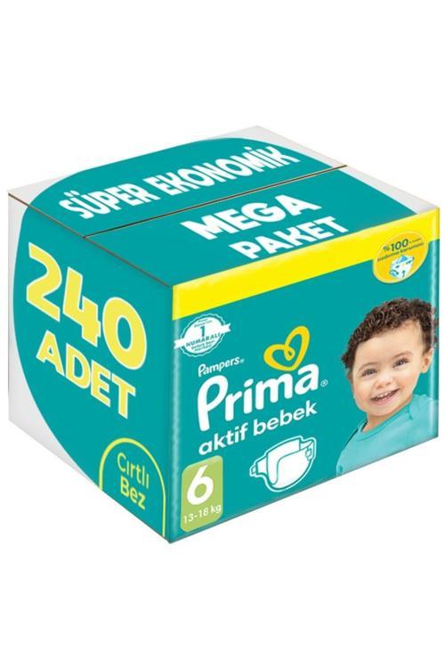 Bebek Bezi Beden:6 (13-18Kg) Extra Large 240 Adet Süper Ekonomik Mega Pk