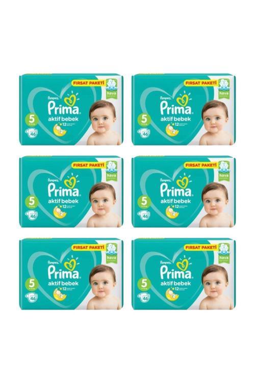 Bebek Bezi Aktif Bebek 5 Beden 46 Adet Junior Fırsat Paketi 6lı Paket 276 Adet