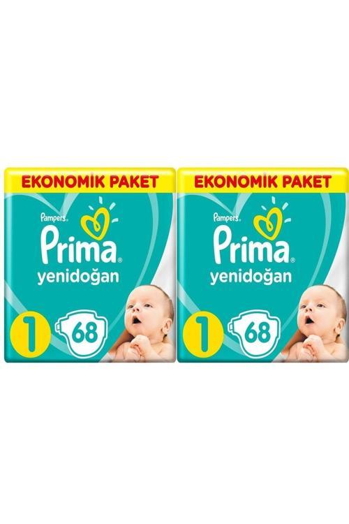 Yenidoğan Bebek Bezi 1 Beden - Numara 2-5 kg 68 Li 2 Paket 136 Kullanım