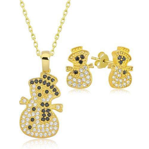 925 Ayar Gümüş Kardan Adam Kadın Set (BC-52320D)