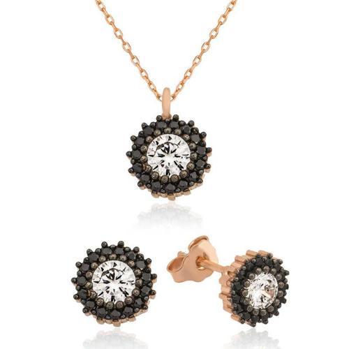 925 Ayar Gümüş Çiçek Tektaş Set (BC-0AF0D9)