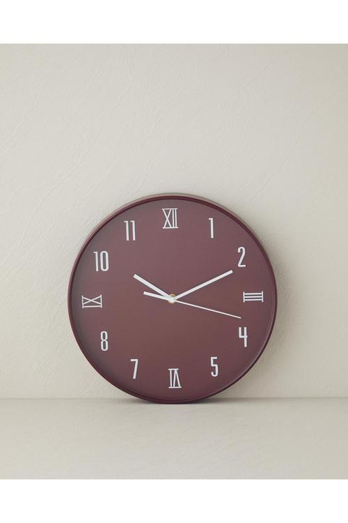 Verna Plastik Duvar Saati 30 Cm Bordo