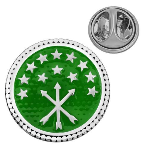 925 Ayar Gümüş Çerkes Bayrağı Rozet (BC-E81F69)