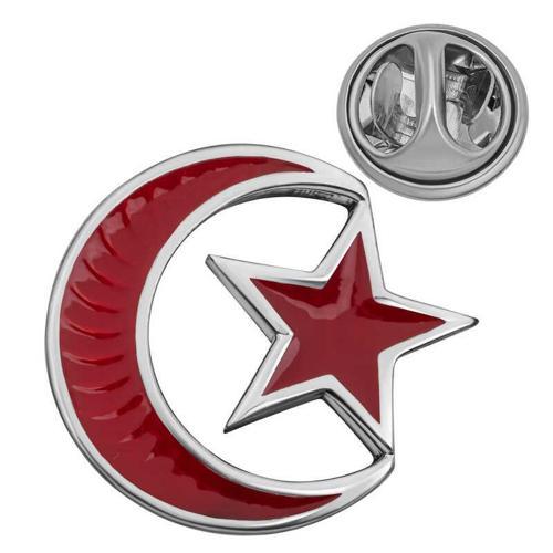 925 Ayar Gümüş Ay Yıldız Rozet (BC-3159F1)