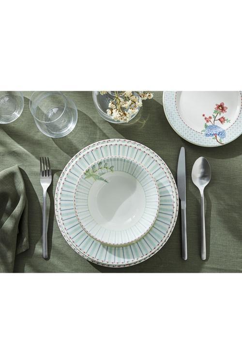 Summery Porselen Yemek Takımı 8 Parça 2 Kişilik Açık Mavi