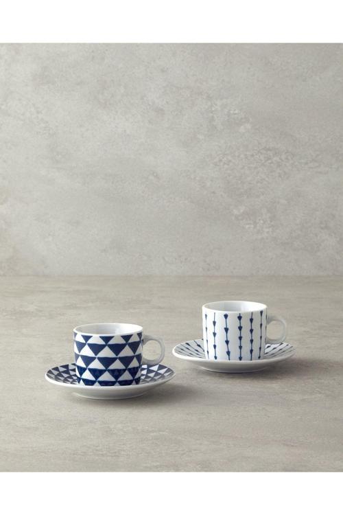 Home Trin Porselen 2'Li Kahve Fincan Takımı 80 Ml Lacivert Yeni Mdl 976538