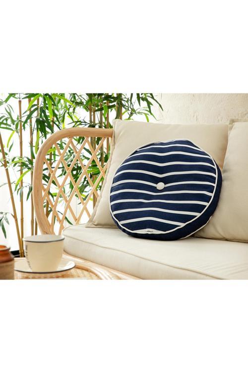 Undersea Dolgulu Kırlent 40 Cm Beyaz Indigo