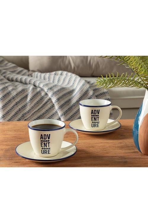 Marine New Bone 2'Li Kahve Fıncan Takımı 200 Ml Beyaz