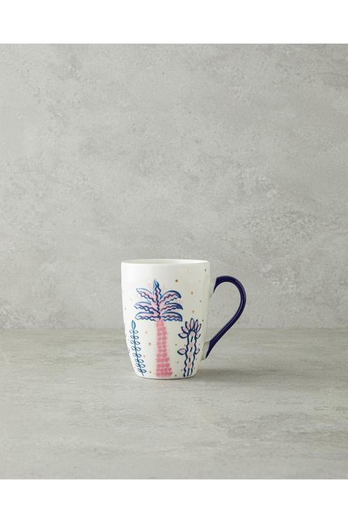 Love Adore New Bone China Kupa Pembe - Mavi