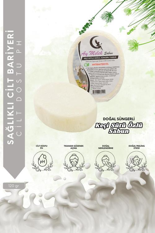 Keçi Sütü Özlü- Doğal Banyo Süngerli Sabun