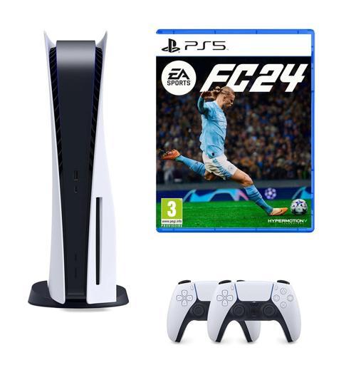 Playstation 5 Disk li + 2. DualSense Kol + Ps5 EA SPORTS FC 24 (İthalatçı Garantili) TRCL PZRM