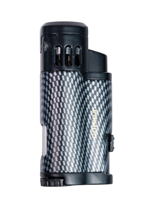 3 Torch Pürmüz Siyah Karbon Desenli Puro Çakmağı