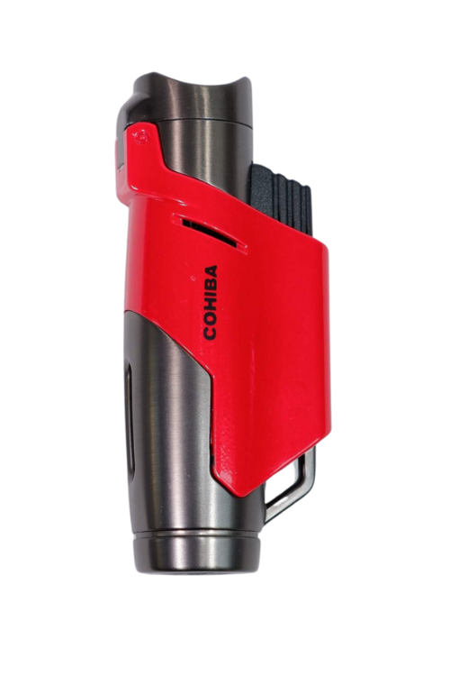 3 Torch Pürmüz Kırmızı - Gunmetal Puro Çakmağı
