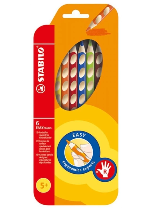 332 EASY COLORS SAĞ EL KURU BOYA KALEMİ 6 RENK