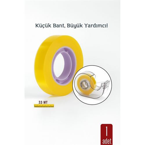 Para Bandı Küçük Makinelere 12MM 33 mt Küçük Makine Bandı – Şeffaf Bant | Masa Üstü Dispenser Uyumlu