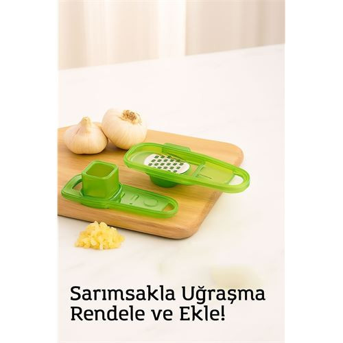 Hazneli Sarımsak Rendeleyici – 14 x 4,5 cm | Pratik ve Hijyenik Mutfak Yardımcısı